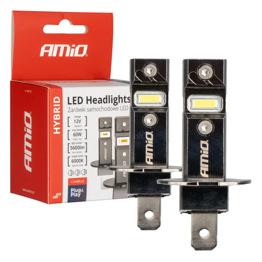 AMiO LED HYBRID Séria 6000K Canbus H3 2ks