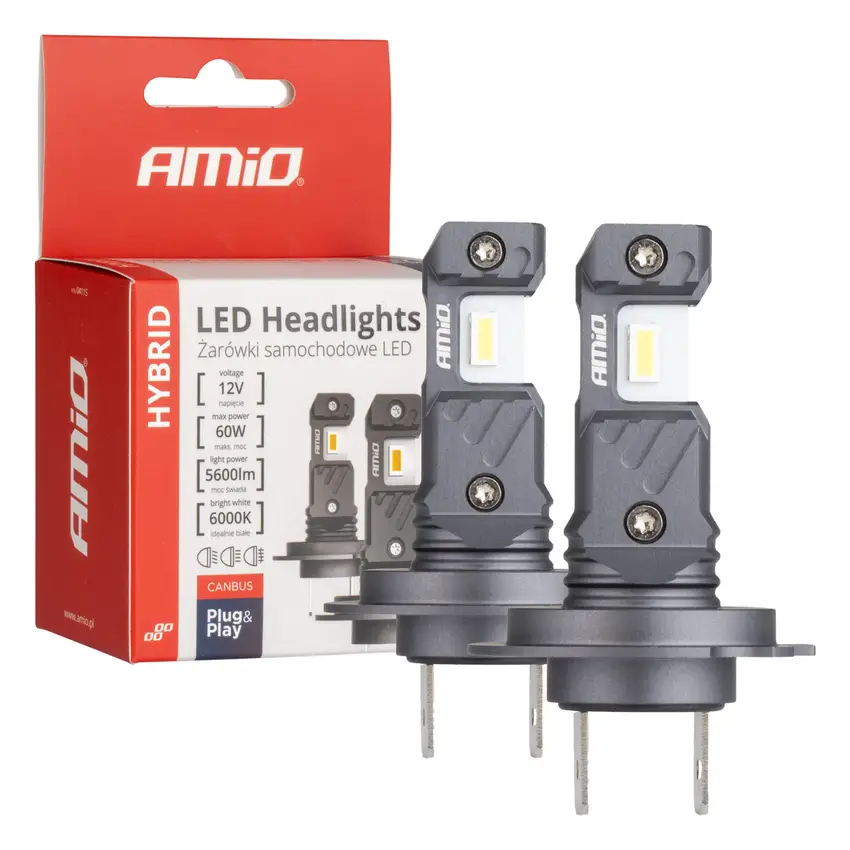 AMiO LED HYBRID Séria 6000K CANBUS H7/H18 2ks