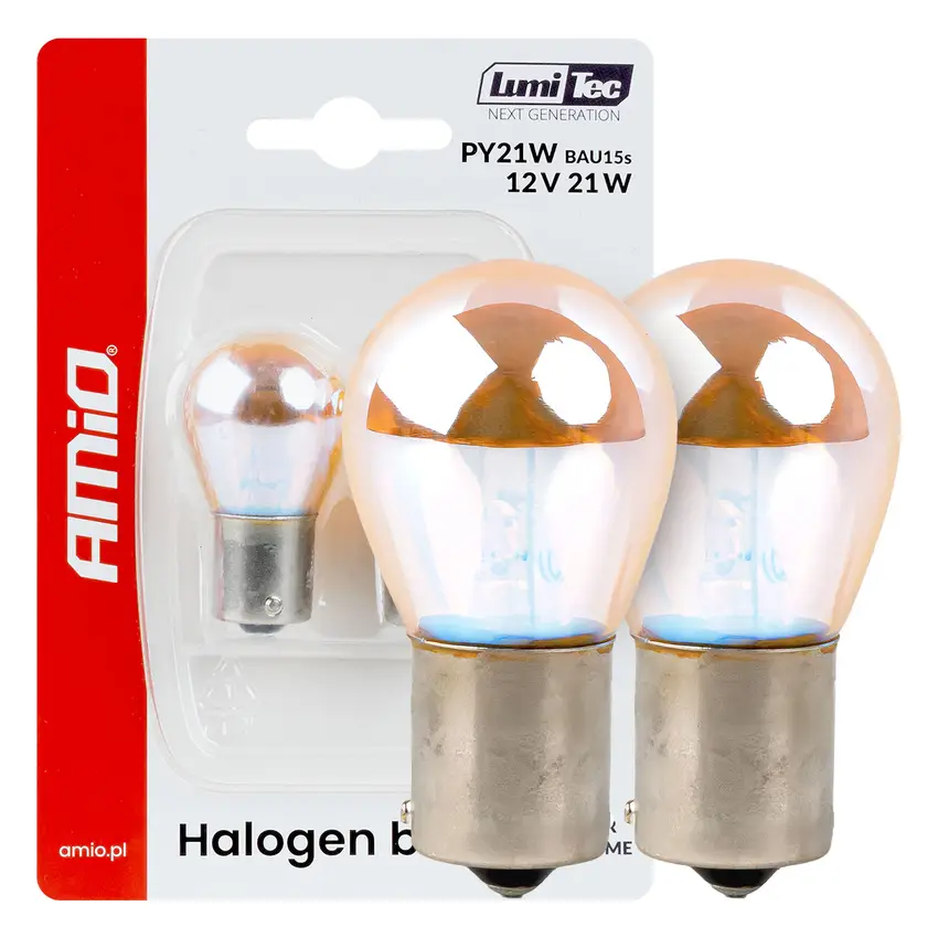 PY21W 12V 21W BAU15s LumiTec AMBER CHROME 2ks