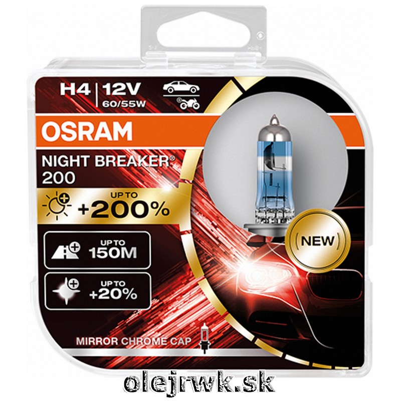 H4 OSRAM Night Breaker 200  Box 2ks 