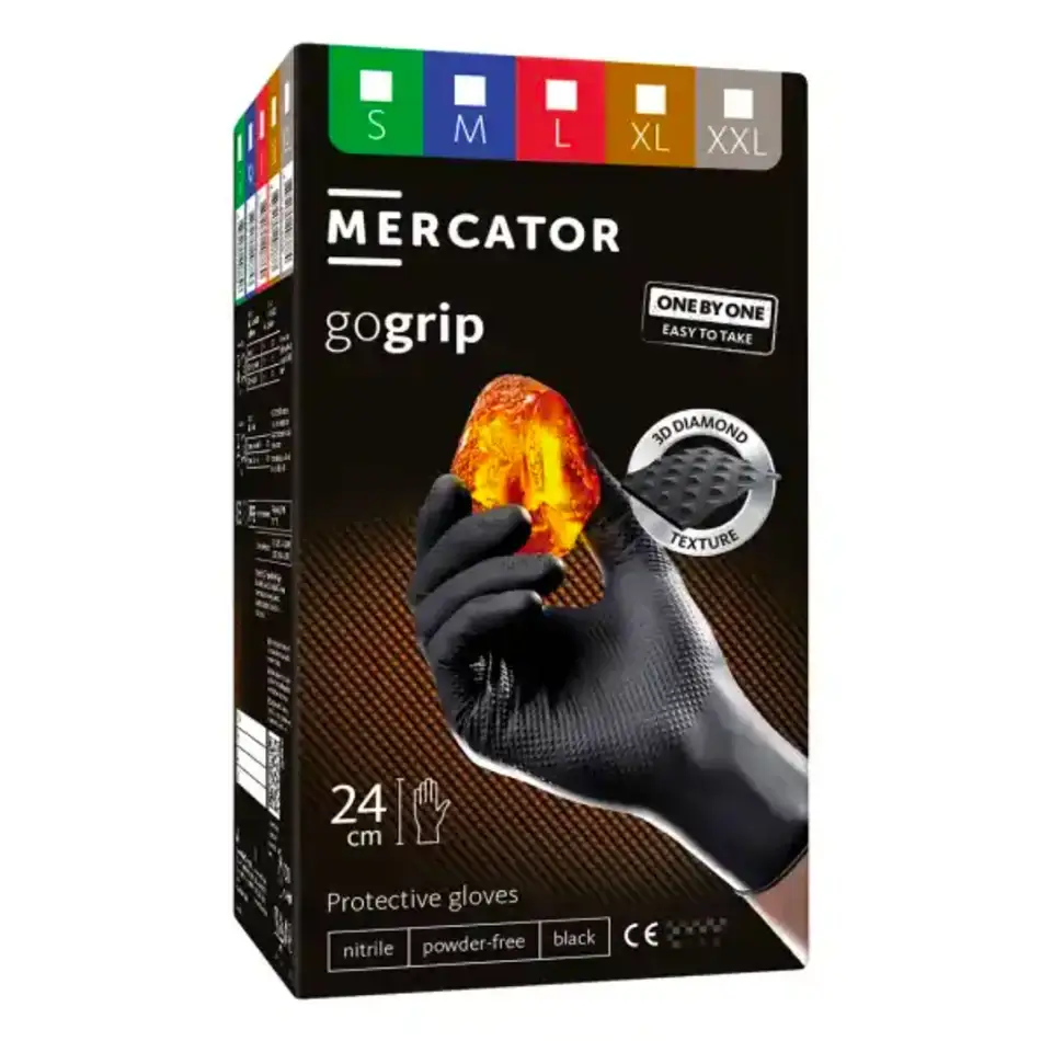 MERCATOR GoGrip ONE-BY-ONE Black 100ks