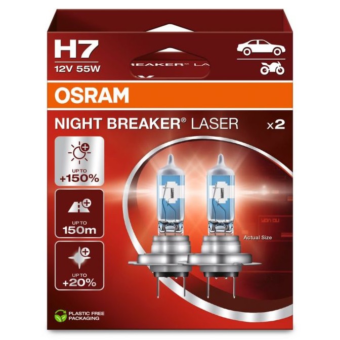 H7 OSRAM Night Breaker Laser  +150%  Box 2ks