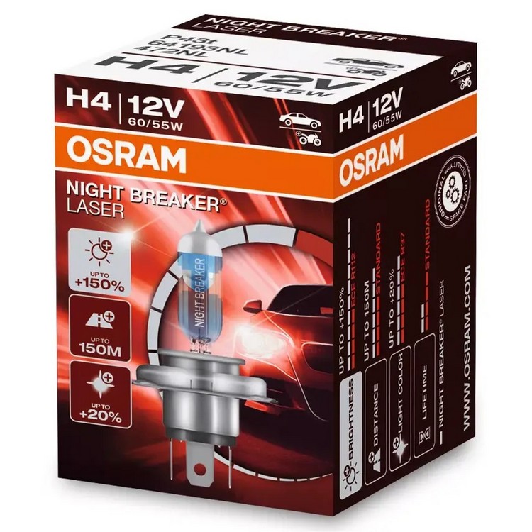 H4 OSRAM Night Breaker Laser +150%  1ks