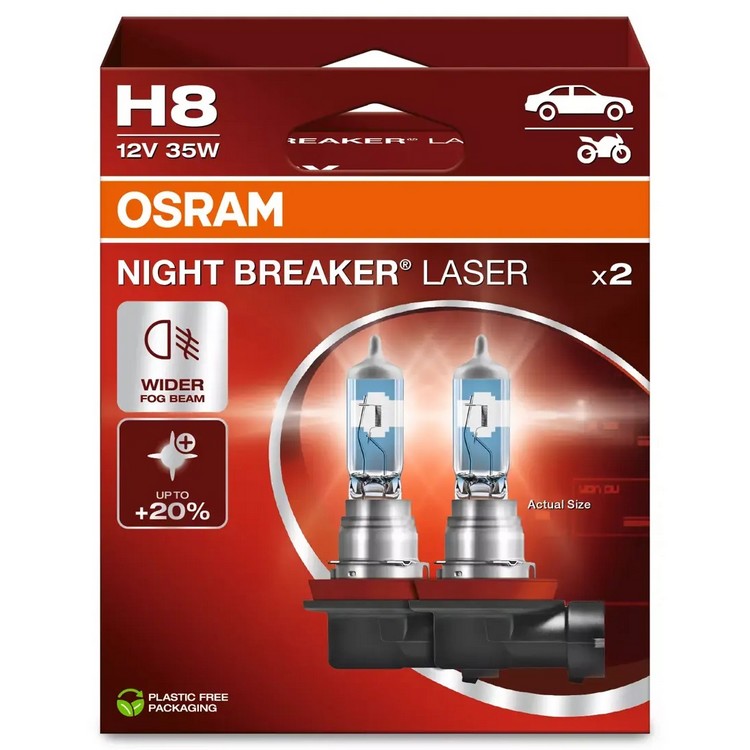 H8 OSRAM Night Breaker Laser +150% Box 2ks