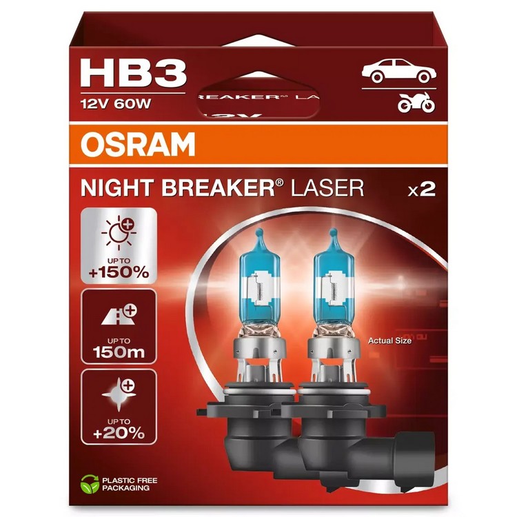 HB3 OSRAM Night Breaker Laser +150%  Box 2ks