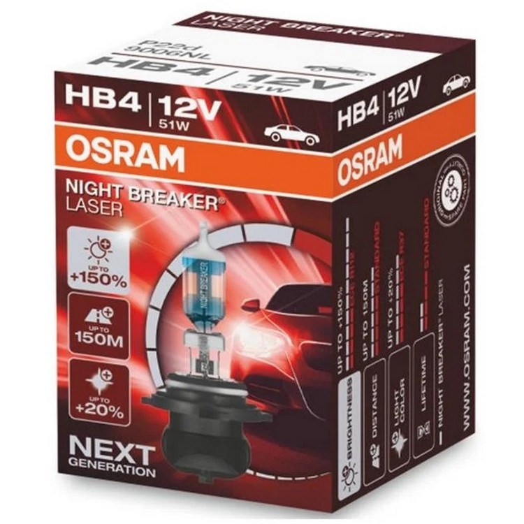 HB4 OSRAM Night Breaker Laser +150%  1ks