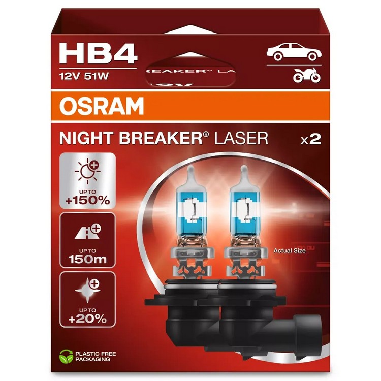 HB4 OSRAM Night Breaker Laser +150%  Box 2ks
