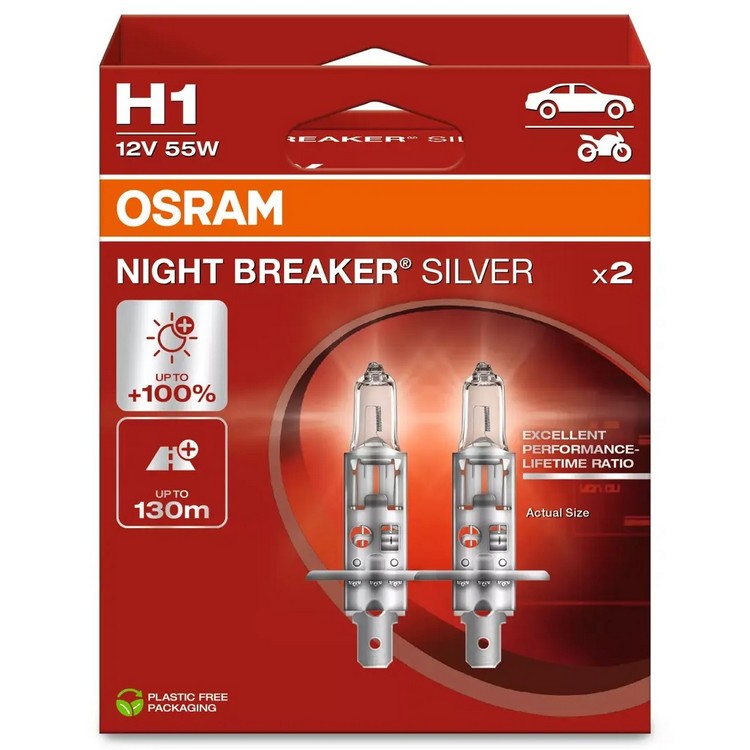 H1 OSRAM Night Breaker Silver +100%  Box 2ks
