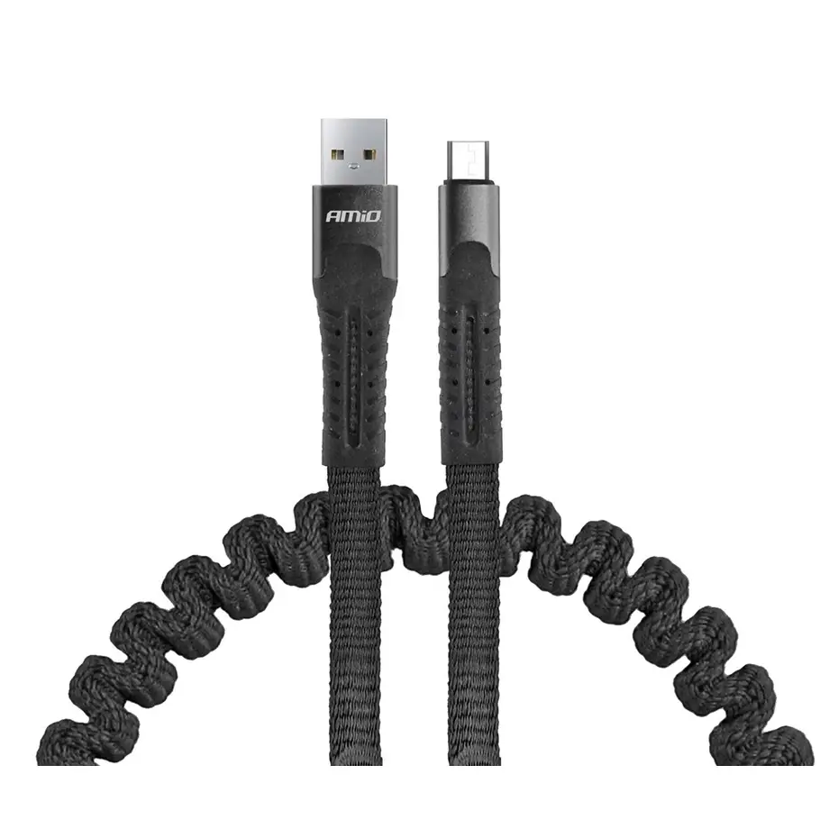 Pružinový kábel USB-A na micro USB