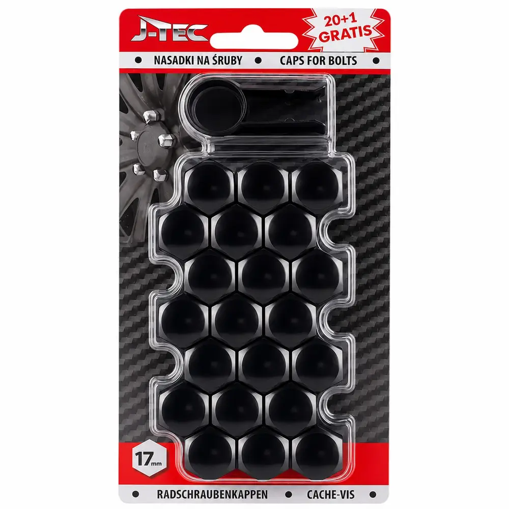 Kryty skrutiek kolies Čierne 17mm