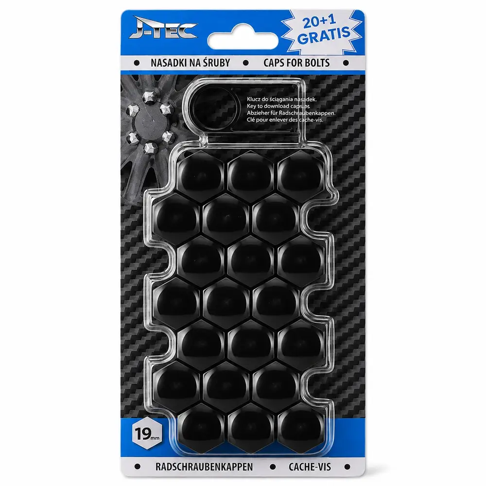 Kryty skrutiek kolies Čierne 19mm