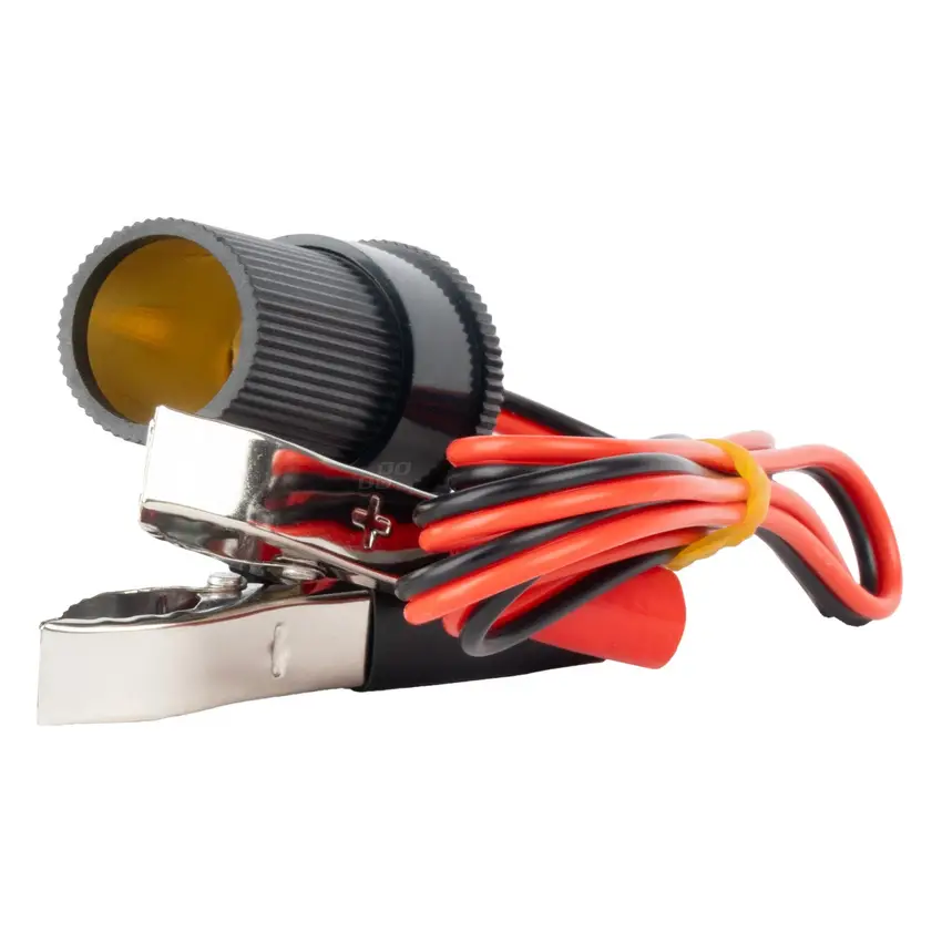 Adaptér zásuvky zapaľovača s krokosvorkami 12V/24V 100cm