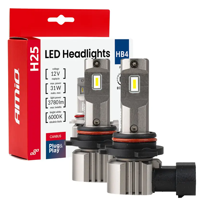 AMiO LED H25 CANBUS HB4/9006 2ks