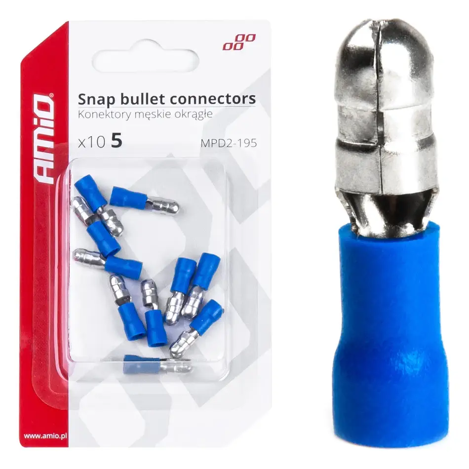 Elektrický konektor – valcový kolík 5mm 1,5-2,5mm² 15A 10ks