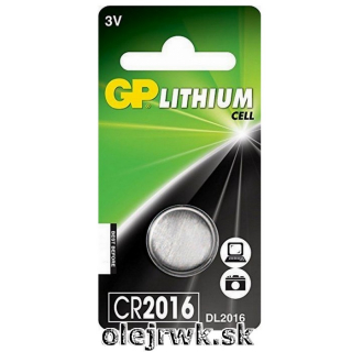 Bateria GP CR2016 3V 90mAh 1ks