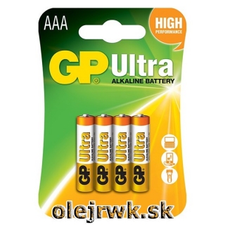 Batéria GP Ultra AAA 24AU 1,5V  4ks