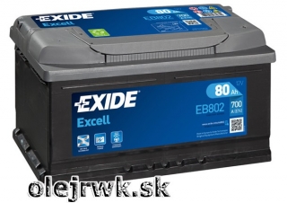 EXIDE Excell EB802 12V 80Ah