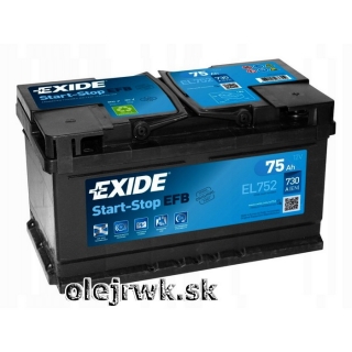 EXIDE EFB EL752 12V 75Ah 