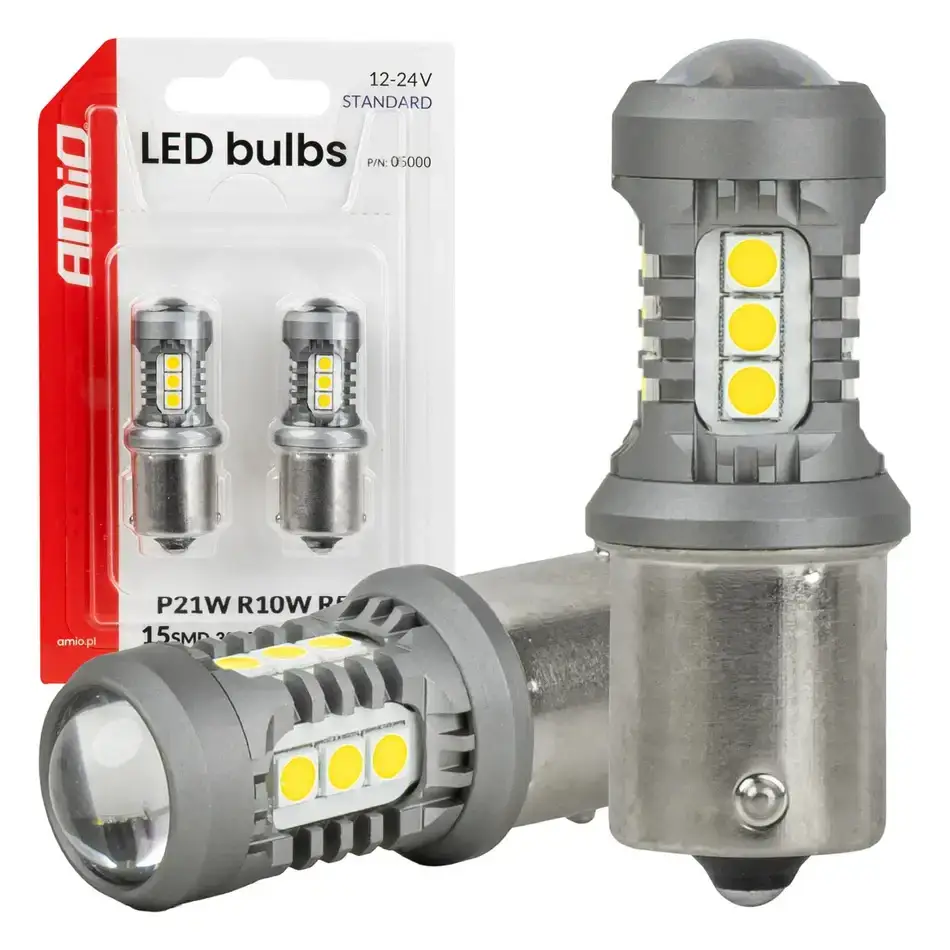 LED STANDARD 15SMD 3030 P21W BA15s 2ks