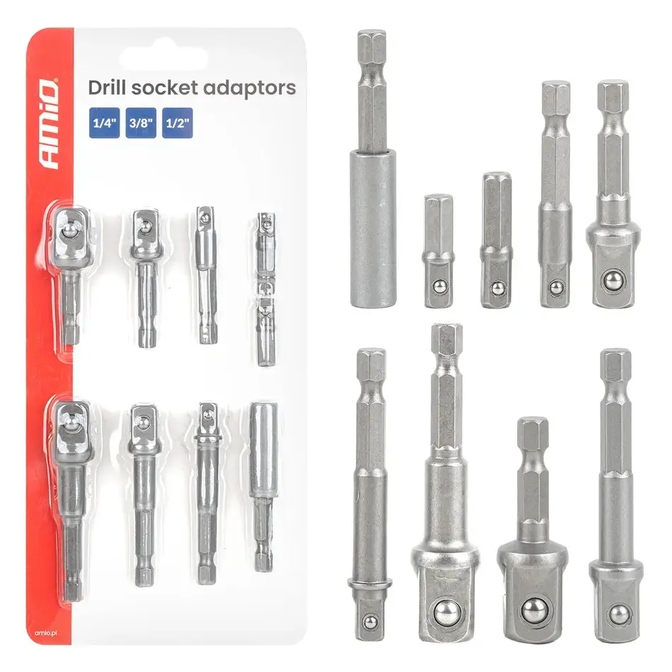 Sada adaptérov na nástrčné kľúče 9ks 1/4", 3/8", 1/2"